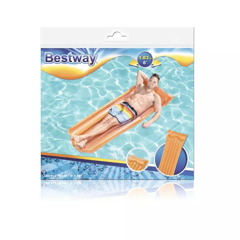 Bestway 44013 Pripučiamas čiužinys maudynėms, oranžinis, 183 x 76 cm