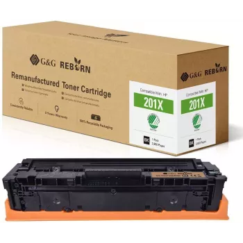 G&G GG-PH201XQNEFBK Suderinama Tonerio Kasetė Juoda (HP 201X / CF400X) - 2800 Puslapių