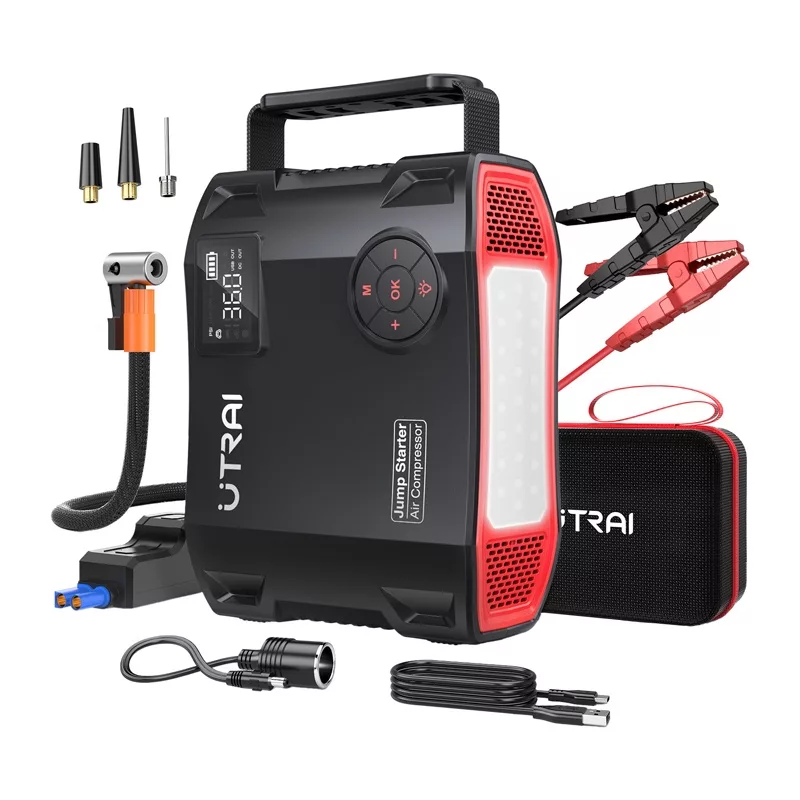 UTRAI JS5 Automobilinis starteris su kompresoriumi 2000A Peak 16000mAh 150 PSI