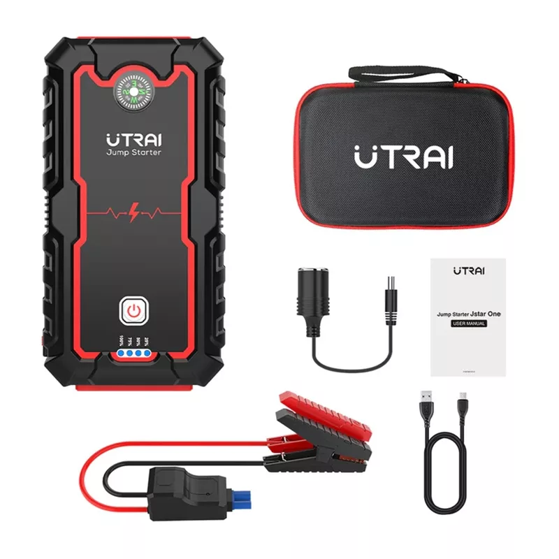 UTRAI JS One automobilio užvedimo starteris 1600A Peak 16000mAh 12V su LED žibintuvėliu