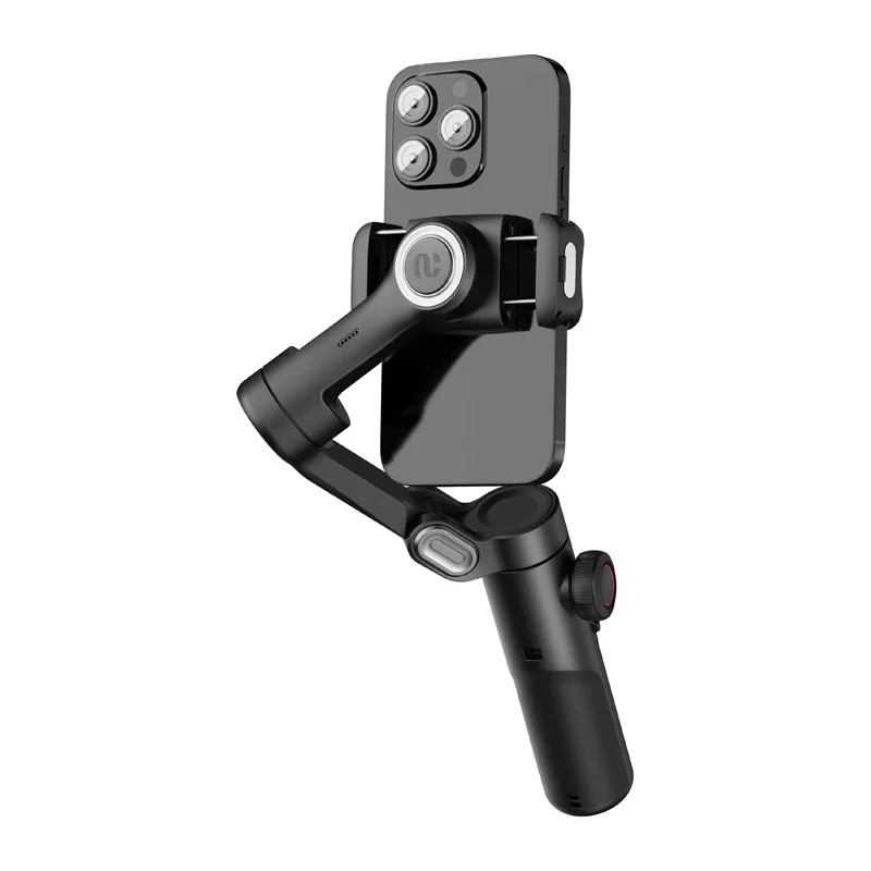 AOCHUAN XE Standard Gimbal (Juoda) – 3 ašių išmaniojo telefono stabilizatorius su Bluetooth 5.0, 2600 mAh baterija, sulankstomu dizainu