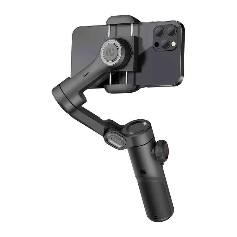 AOCHUAN XE Standard Gimbal (Juoda) – 3 ašių išmaniojo telefono stabilizatorius su Bluetooth 5.0, 2600 mAh baterija, sulankstomu dizainu
