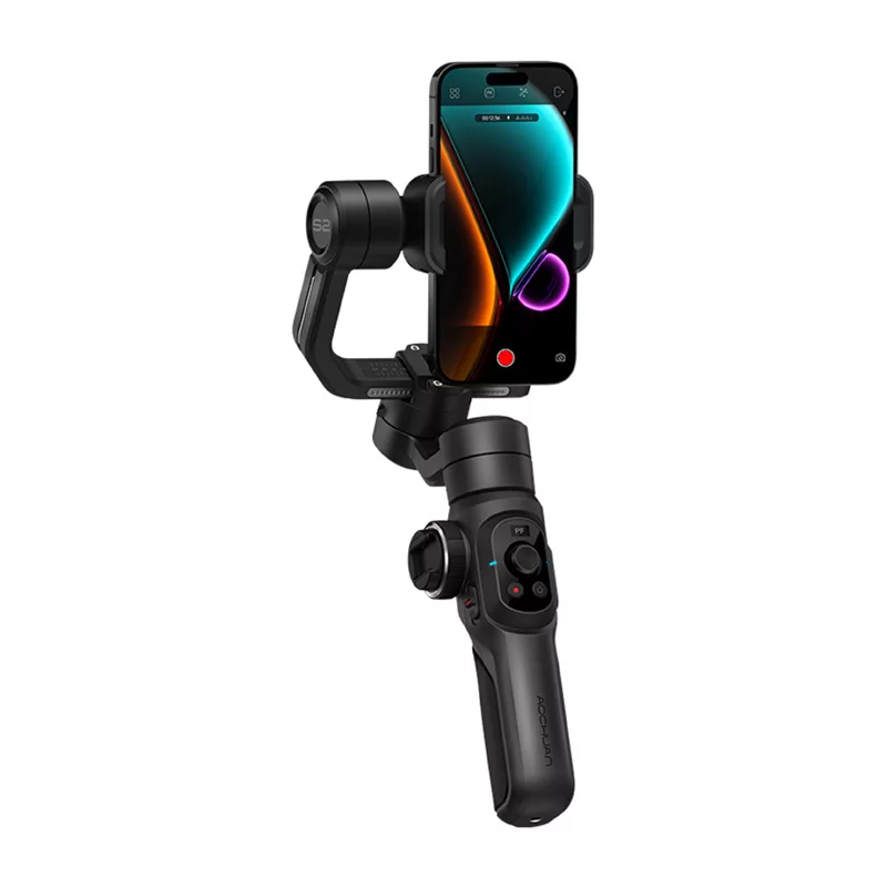 AOCHUAN S2 išmaniojo telefono gimbal stabilizatorius 3 ašys juodas