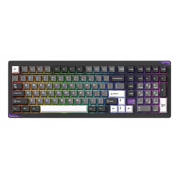 AKKO GEM 02 VIA Wired Mechanical Keyboard, TKL 87-Key, Black & Silver, Hot-Swappable, RGB, USB-C