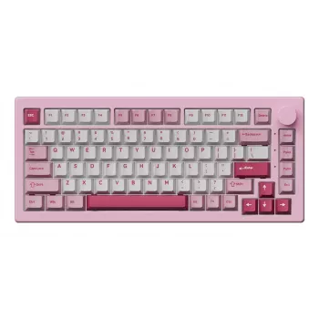 AKKO 5075 V3 mechaninė klaviatūra 75% 82 klavišų kelių režimų belaidė/Bluetooth/USB-C karšto keitimo PBT ASA RGB guminis tvirtinimas juoda ir žydra