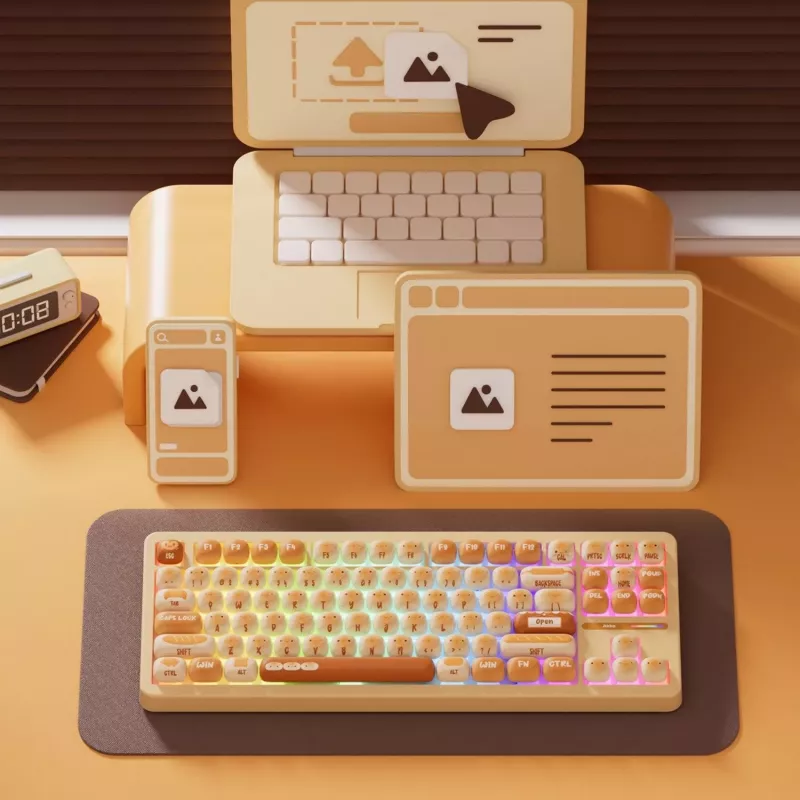 AKKO TAC87 Bun Wonder Tenkeyless mechaninė klaviatūra - kelių režimų RGB karštai keičiama