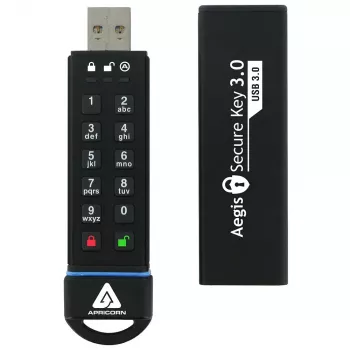 Apricorn Aegis Secure Key 3.0 16GB USB 3.0 Flash Drive - FIPS 140-2 Level 3 Validated, Hardware Encrypted