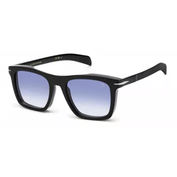 DAVID BECKHAM DB-7000-S-BSC Akiniai vyrams, kvadratiniai, acetatinis rėmelis juodas, pilki lęšiai 51mm