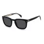 DAVID BECKHAM DB-7076-S-807 Vyriški akiniai nuo saulės - Juodas acetatinis rėmelis, pilki polikarbonatiniai lęšiai, UV400 apsauga, 50 mm lęšio plotis