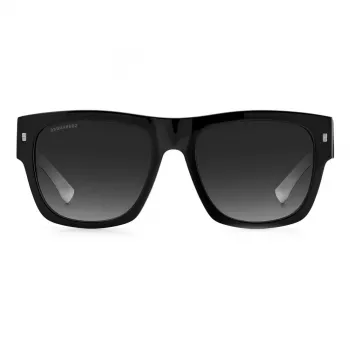 DSQUARED2 ICON Vyriški akiniai nuo saulės ICON0004S80S - Juodas acetatinis rėmelis, pilki polikarbonatiniai lęšiai, 55/19/145 mm