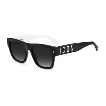 DSQUARED2 ICON Vyriški akiniai nuo saulės ICON0004S80S - Juodas acetatinis rėmelis, pilki polikarbonatiniai lęšiai, 55/19/145 mm