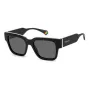 POLAROID PLD6198SX807 Unisex apvalūs akiniai nuo saulės Havana rėmelis pilki poliarizuoti lęšiai 52mm