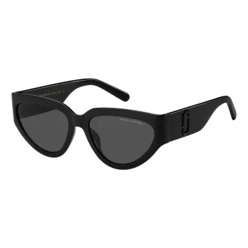 THE MARC JACOBS MARC645S807 Moteriški akiniai nuo saulės - Juodas acetatinis rėmelis, pilki polikarbonatiniai lęšiai, UV400 apsauga
