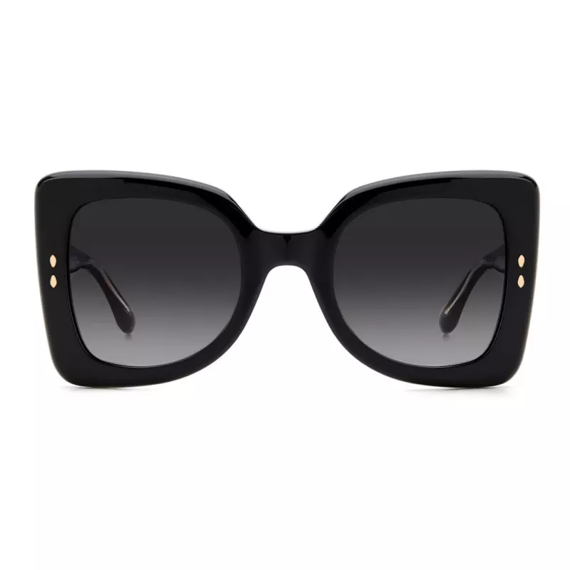 ISABEL MARANT Moteriški akiniai nuo saulės IM-0120-S-807 - stačiakampis acetatinis rėmelis, pilki polikarbonatiniai lęšiai, 52 mm