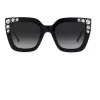CAROLINA HERRERA HER0130S807 Moteriški drugelio formos akiniai nuo saulės, blizgūs juodi pilki, 52 mm