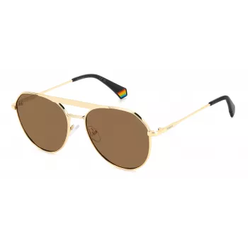 POLAROID PLD6211SXJ5G Unisex akiniai nuo saulės - juodas rėmelis, pilki poliarizuoti lęšiai 57mm