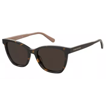 TOMMY HILFIGER Moteriški akiniai nuo saulės TH-1981-S-086 Havana Acetate Square Frame Brown Lens 54/17/140 mm