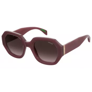 LEVI'S LV-1066-S-LHF Moteriški stačiakampiai akiniai nuo saulės Havana Ruda Gradient 51mm