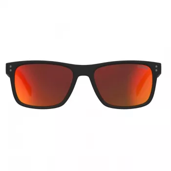 LEVI'S LV-5059-S-BLX Vyriški stačiakampiai akiniai nuo saulės - Juodas acetatinis rėmas su pilkais polikarbonatiniais lęšiais - 55/17/145 mm