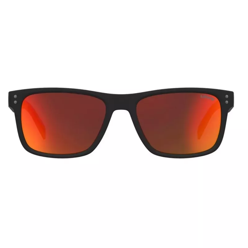 LEVI'S LV-5059-S-BLX Vyriški stačiakampiai akiniai nuo saulės - Juodas acetatinis rėmas su pilkais polikarbonatiniais lęšiais - 55/17/145 mm