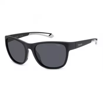 POLAROID SPORT PLD7051S003 Unisex akiniai nuo saulės - Juodas rėmelis, pilki poliarizuoti lęšiai 57mm