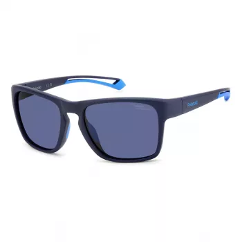 Polaroid Sport PLD7052SFLL Vyriški stačiakampiai poliarizuoti akiniai nuo saulės - Juodi/Pilki 56mm