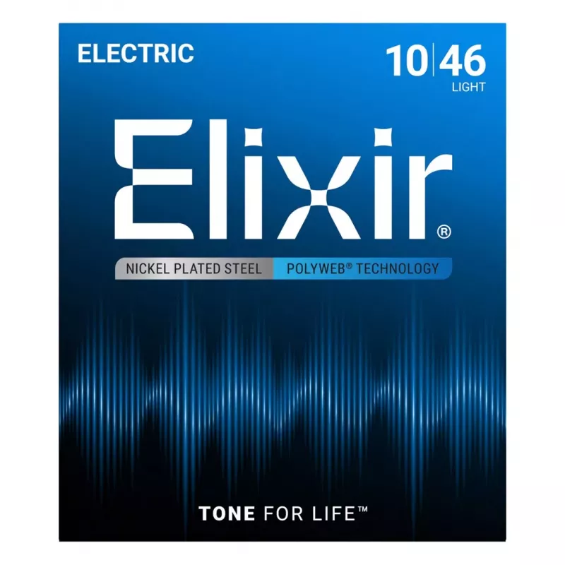 Elixir 12050 Light (10-46) PW elektrinės gitaros stygos - Polyweb danga