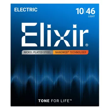 Elixir 12052 Nanoweb Light elektrinės gitaros stygos (10-46)
