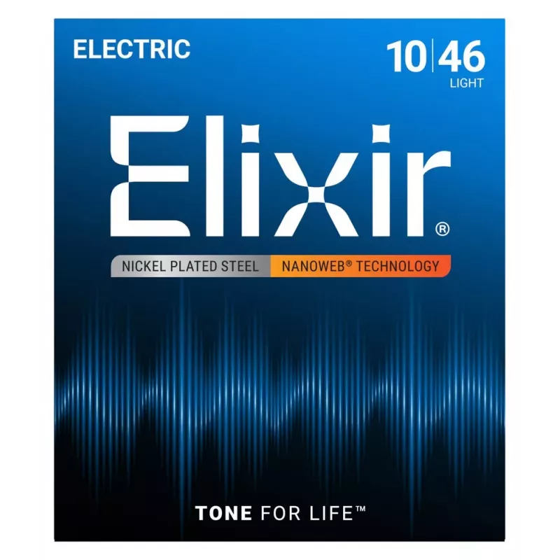 Elixir 12052 Nanoweb Light elektrinės gitaros stygos (10-46)