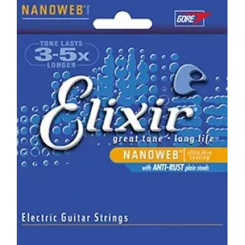 Elixir 12052 Nanoweb Light elektrinės gitaros stygos (10-46)