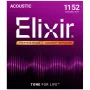 Elixir Strings 16027 Phosphor Bronze Custom Light NANOWEB akustinės gitaros stygos (11-52)