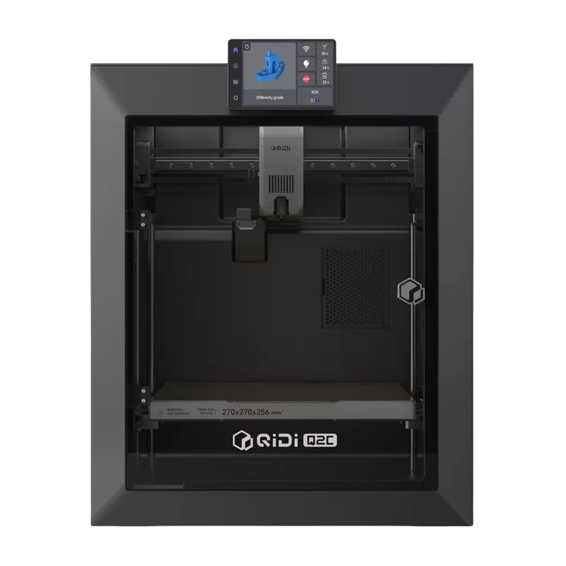 QIDI Q2C 3D spausdintuvas - visiškai uždaras FDM spausdintuvas su 200x200x200 mm darbo sritimi, tiesioginės pavaros ekstruderiu, PEI magnetine spausdinimo platforma, Wi-Fi ir jutikliniu ekranu