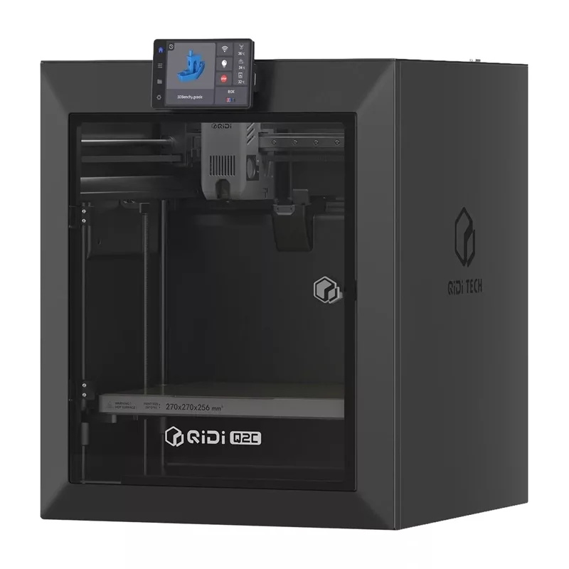 QIDI Q2C 3D spausdintuvas - visiškai uždaras FDM spausdintuvas su 200x200x200 mm darbo sritimi, tiesioginės pavaros ekstruderiu, PEI magnetine spausdinimo platforma, Wi-Fi ir jutikliniu ekranu