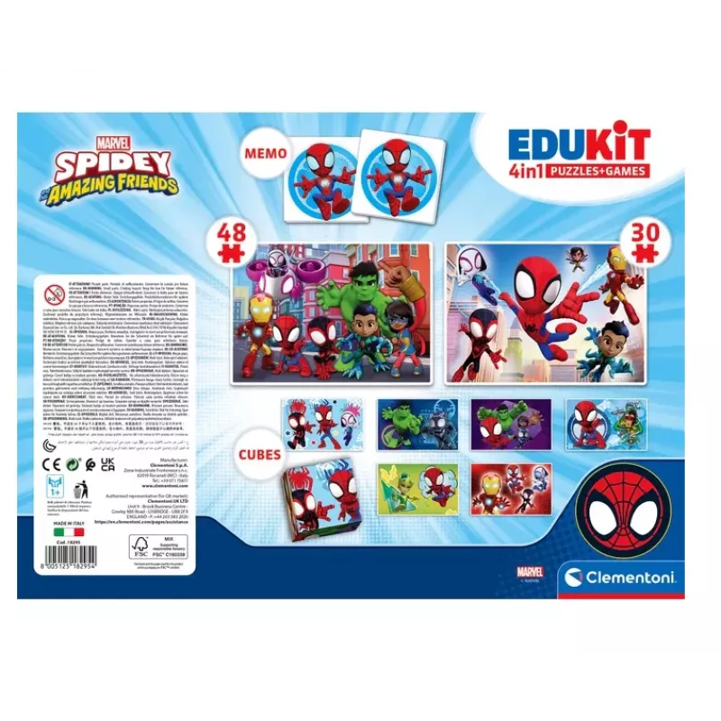 Clementoni Marvel Spidey edukacinis rinkinys Dėlionė, Memo ir Kaladėlės 18295