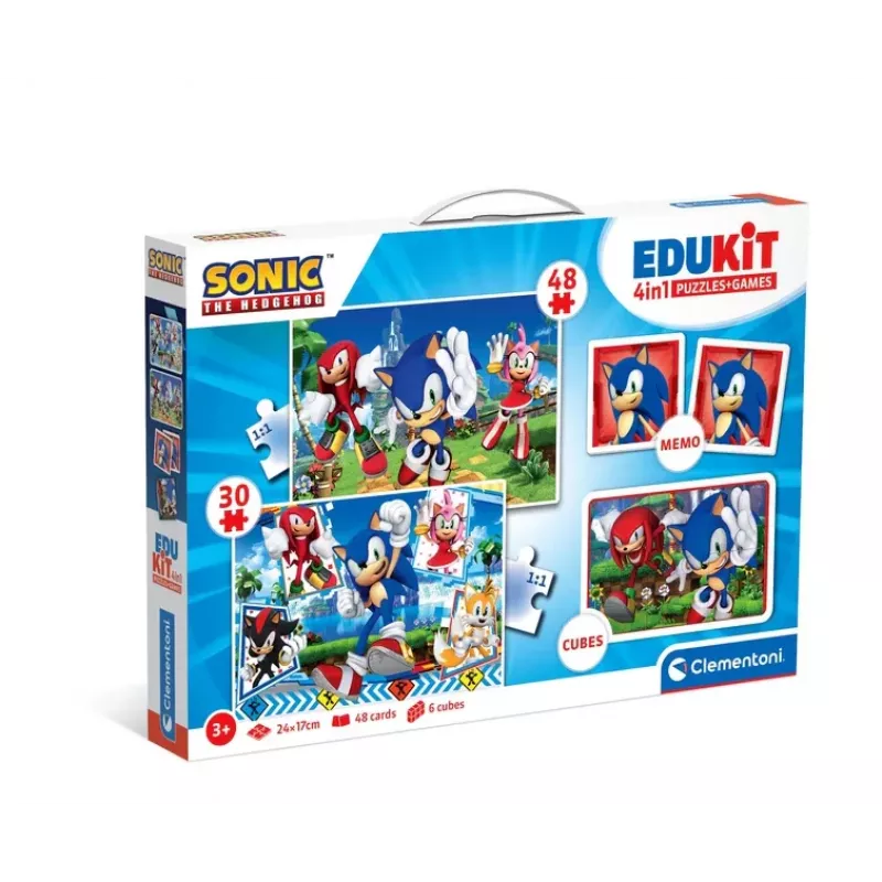 Clementoni Lavinamasis rinkinys Dėlionė, Memo ir Kaladėlės Sonic 28389