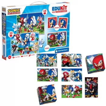 Clementoni Lavinamasis rinkinys Dėlionė, Memo ir Kaladėlės Sonic 28389