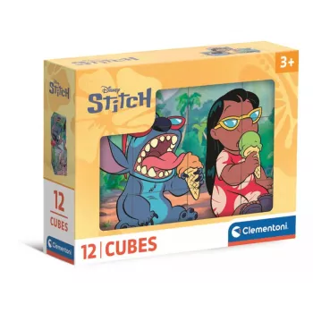 Clementoni Disney Stitch 12 kubelių blokų dėlionė 41347