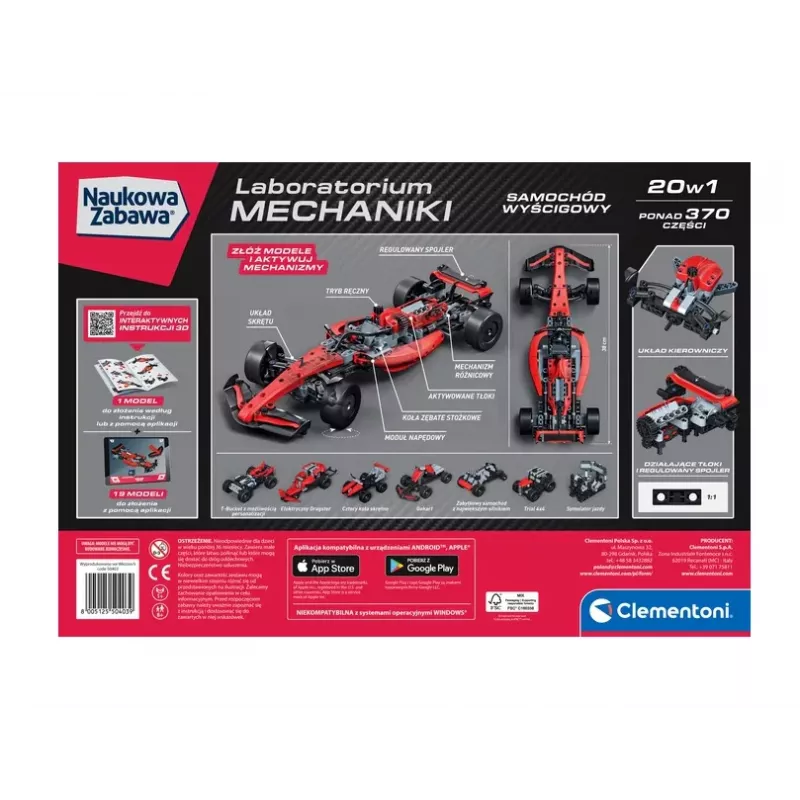 Science & Play – Mechanics Laboratory Racing Car Lenkiška versija Clementoni 50403