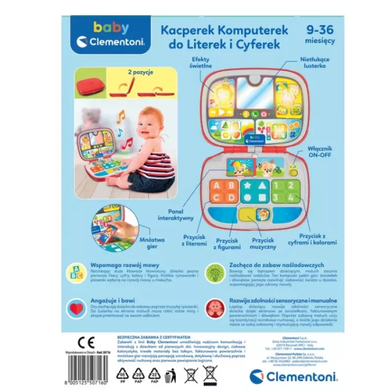 Interaktyvus nešiojamas kompiuteris “Mažasis Kasperis” (lenkų kalba) Clementoni 28269