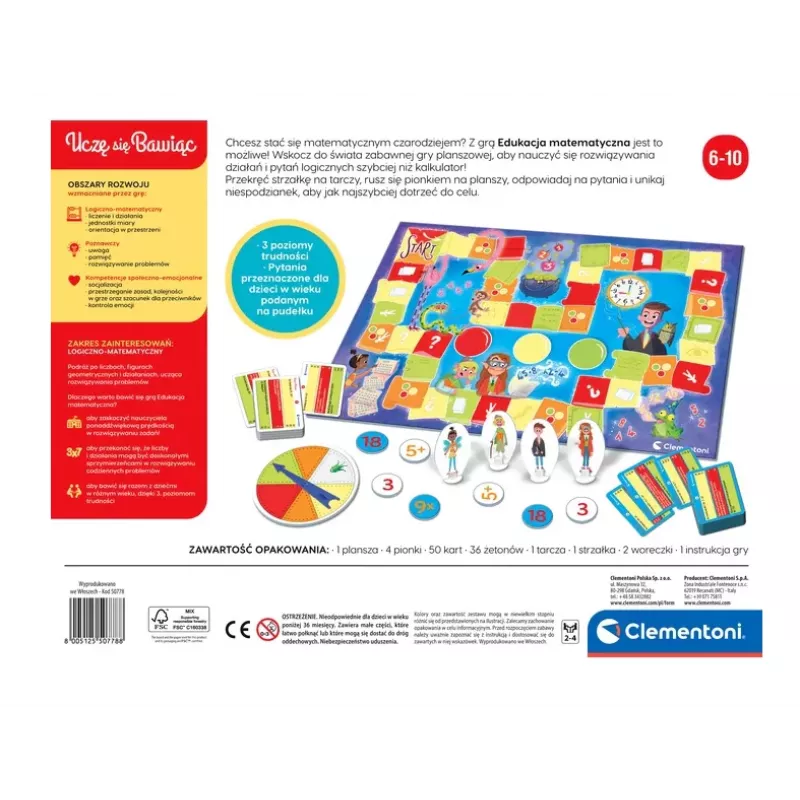 Clementoni Naukowa Zabawa Educational Board Game Mathematics Learn Through Play 50778