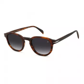 DAVID BECKHAM DB-1007-S-0CJ Vyriški kvadratiniai acetatiniai akiniai nuo saulės Havana/Pilka 49/24/145 mm
