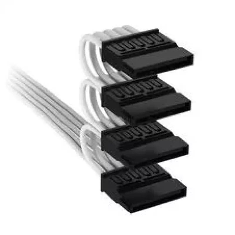 Corsair Type 4 SATA Power Cable, Premium Individually Sleeved, White, 405mm/520mm/635mm/750mm