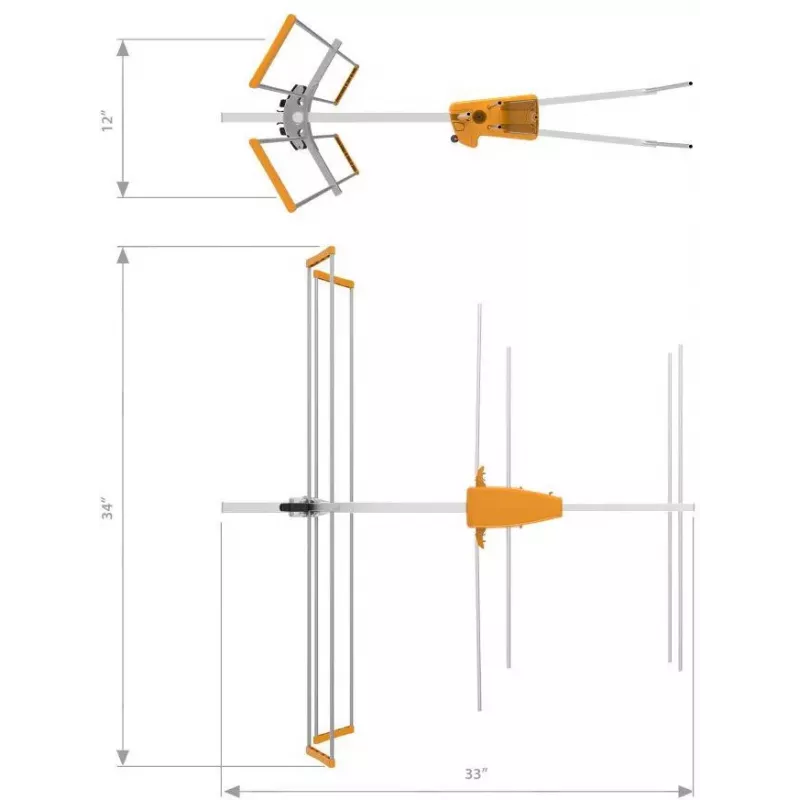TELEVES Yagi V BIII VHF antena, 5 elementų, 174-230 MHz, 7,5 dBi, F tipo jungtis, lauko, juoda
