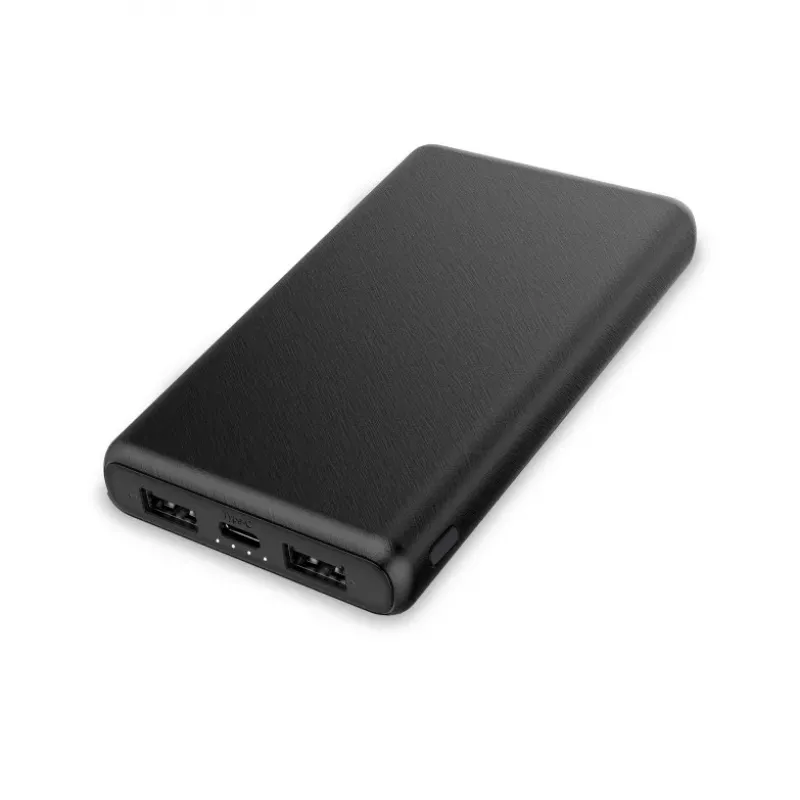 Contact Powerbank 10000mAh 10W su kabeliu USB-A USB-C juoda