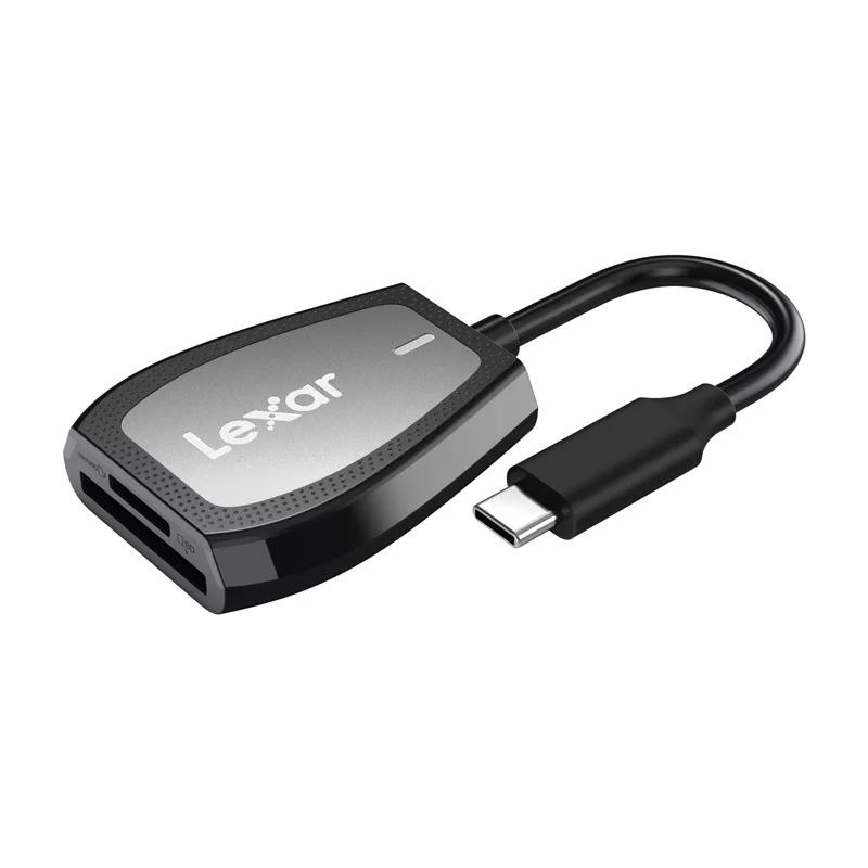 Lexar Dual-Slot SD/microSD atminties kortelių skaitytuvas, USB-C