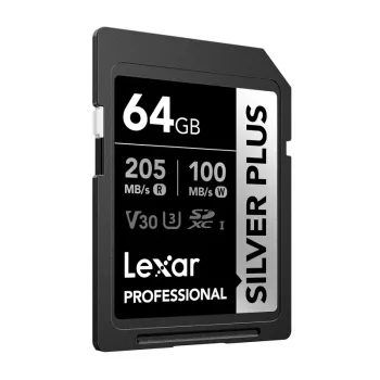 Lexar Professional SILVER PLUS SDXC 64GB atminties kortelė UHS-I U3 V30 A2