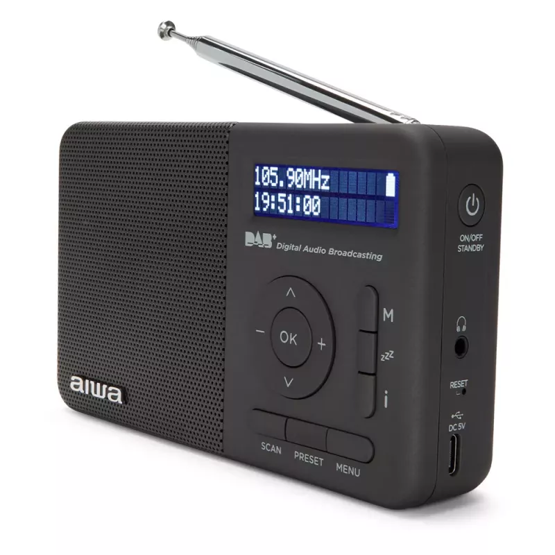 Aiwa RD-40DAB/BK Black DAB+ & FM Portable Radio su Bluetooth