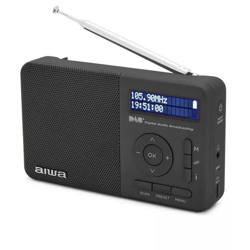 Aiwa RD-40DAB/BK Black DAB+ & FM Portable Radio su Bluetooth