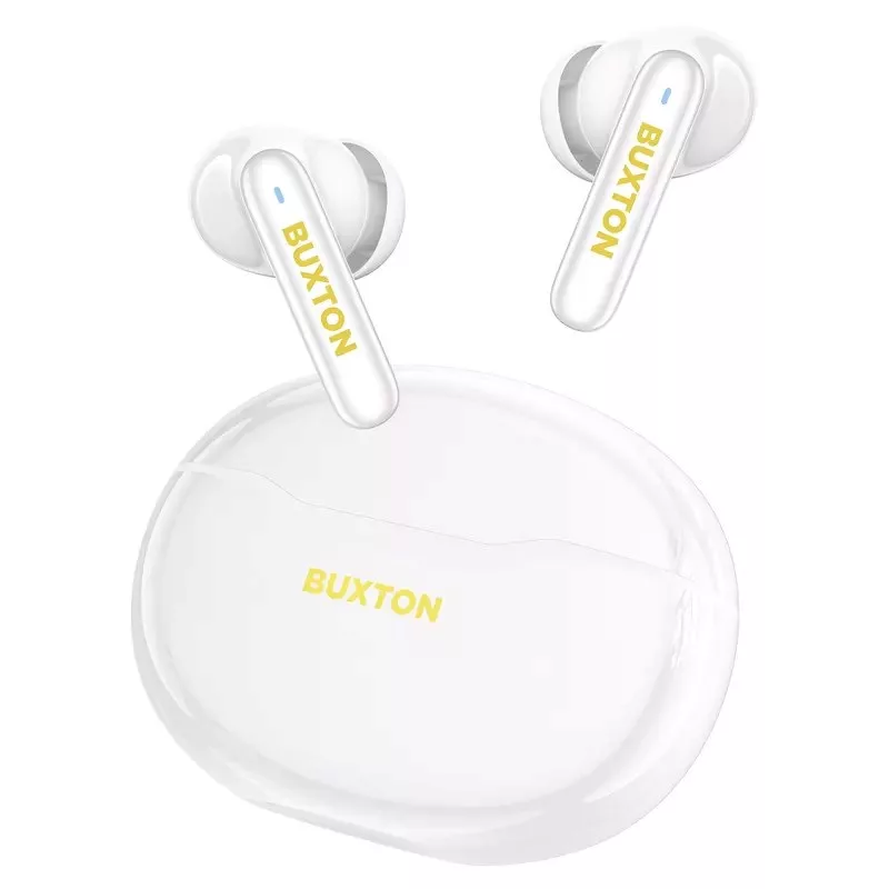 Buxton BTW 7200 White Tuya - In-Ear True Wireless Stereo (TWS) Bluetooth 5.1 ausinės su įkrovimo dėklu, IPX4, balta