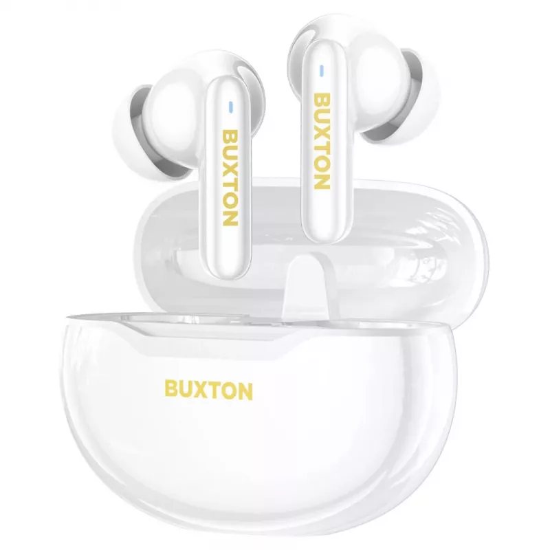 Buxton BTW 7200 White Tuya - In-Ear True Wireless Stereo (TWS) Bluetooth 5.1 ausinės su įkrovimo dėklu, IPX4, balta